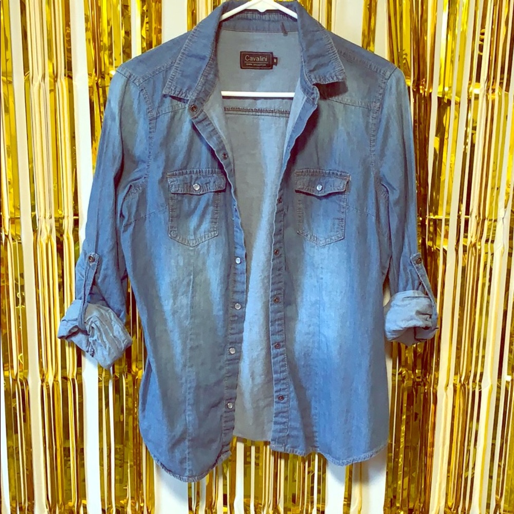 Denim button up